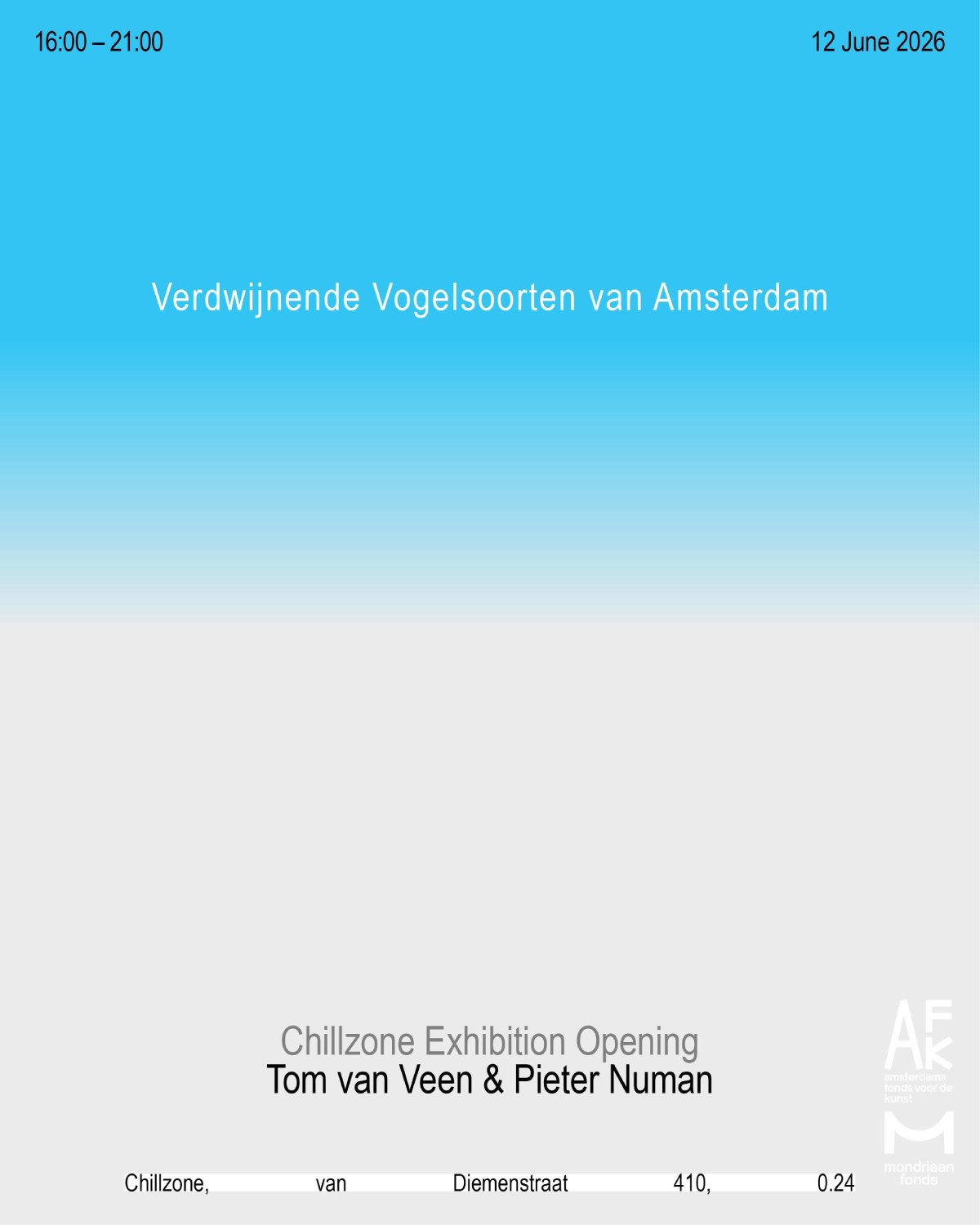 Verdwijnende Vogels van Amsterdam Tom van Veen in dialogue with Pieter Numan