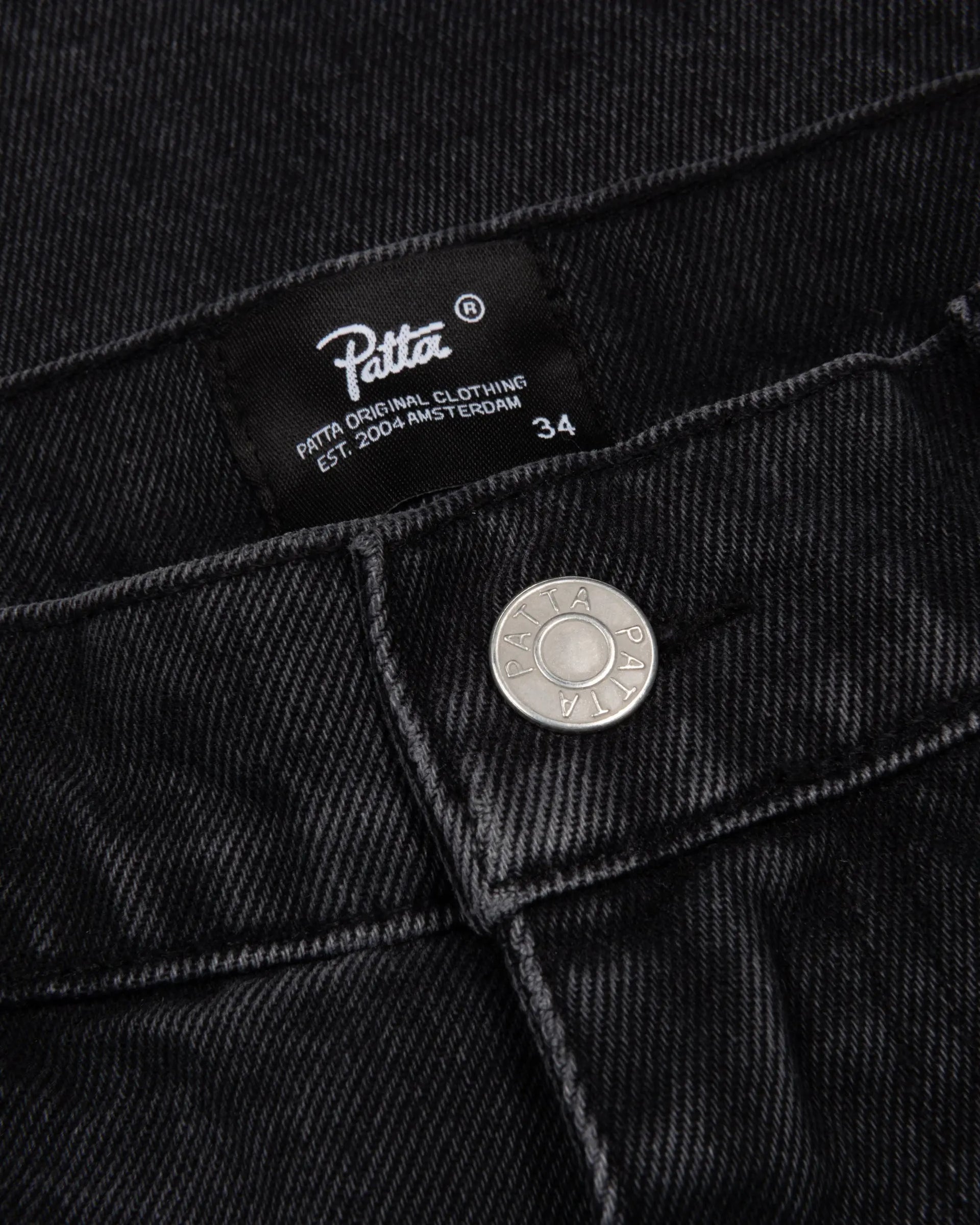 Patta Whiskers Denim Shorts (Black Denim) Patta