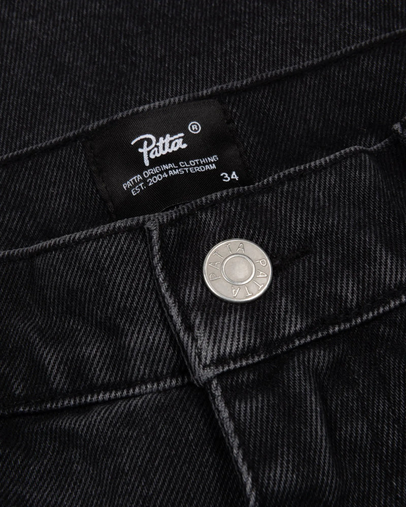 Patta Whiskers Denim Shorts (Black Denim) Patta