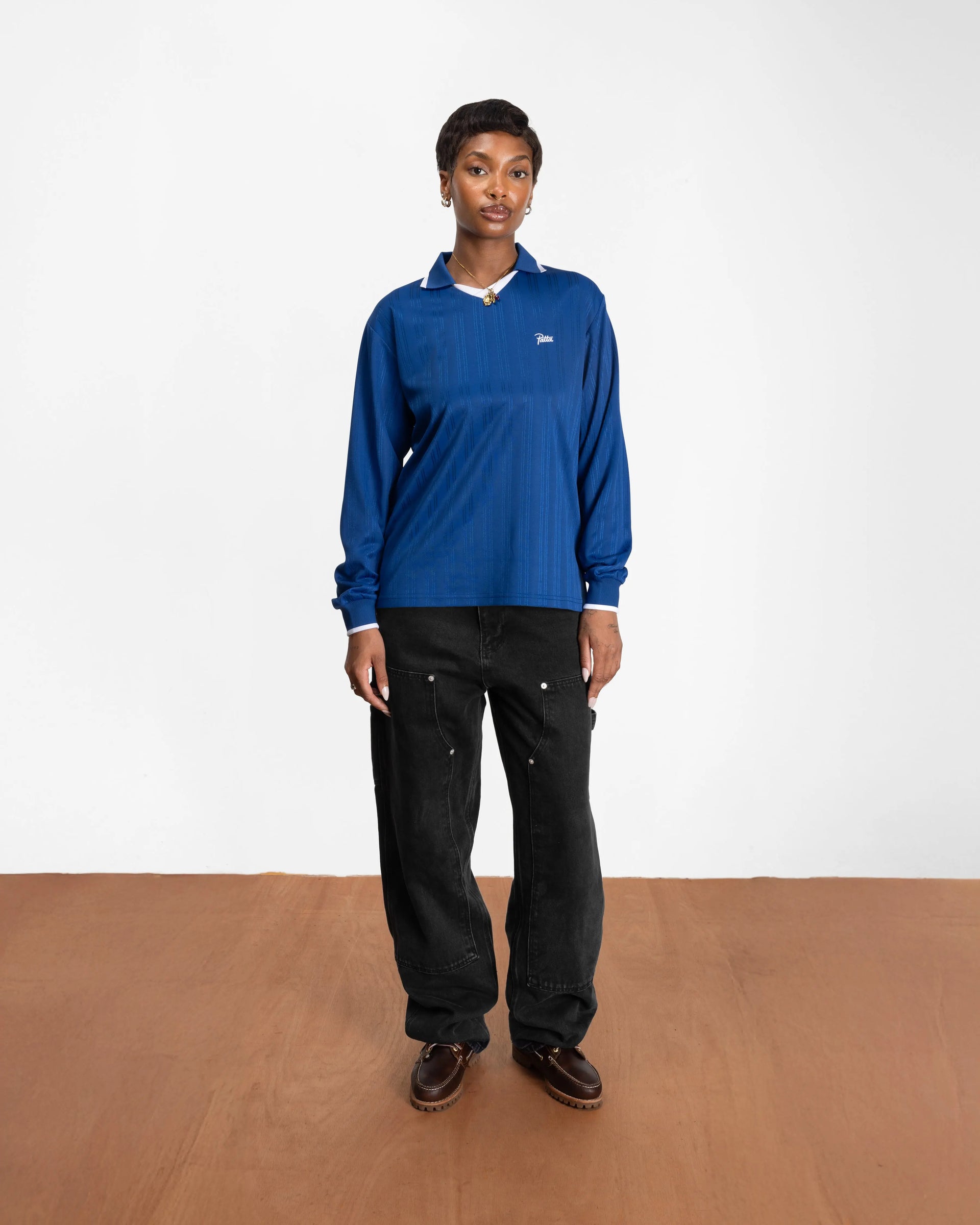 Patta Jacquard Striped Long Sleeve Jersey (Monaco Blue ) Patta