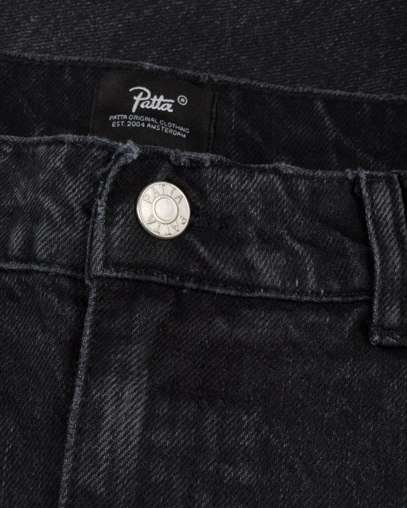 Patta Dark Dirty Whiskers Baggy Denim Pants (Black) Patta