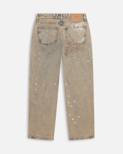 Patta Dirty Splatter Straight Leg Denim Pants (Sandwashed Light Blue Denim) Patta