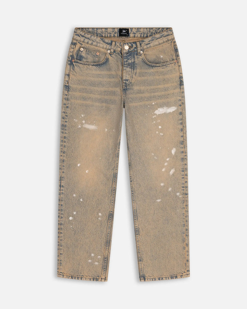 Patta Dirty Splatter Straight Leg Denim Pants (Sandwashed Light Blue Denim) Patta