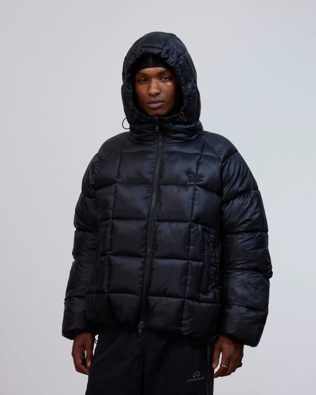 Patta Square Quilted Puffer Jacket (Black) Patta