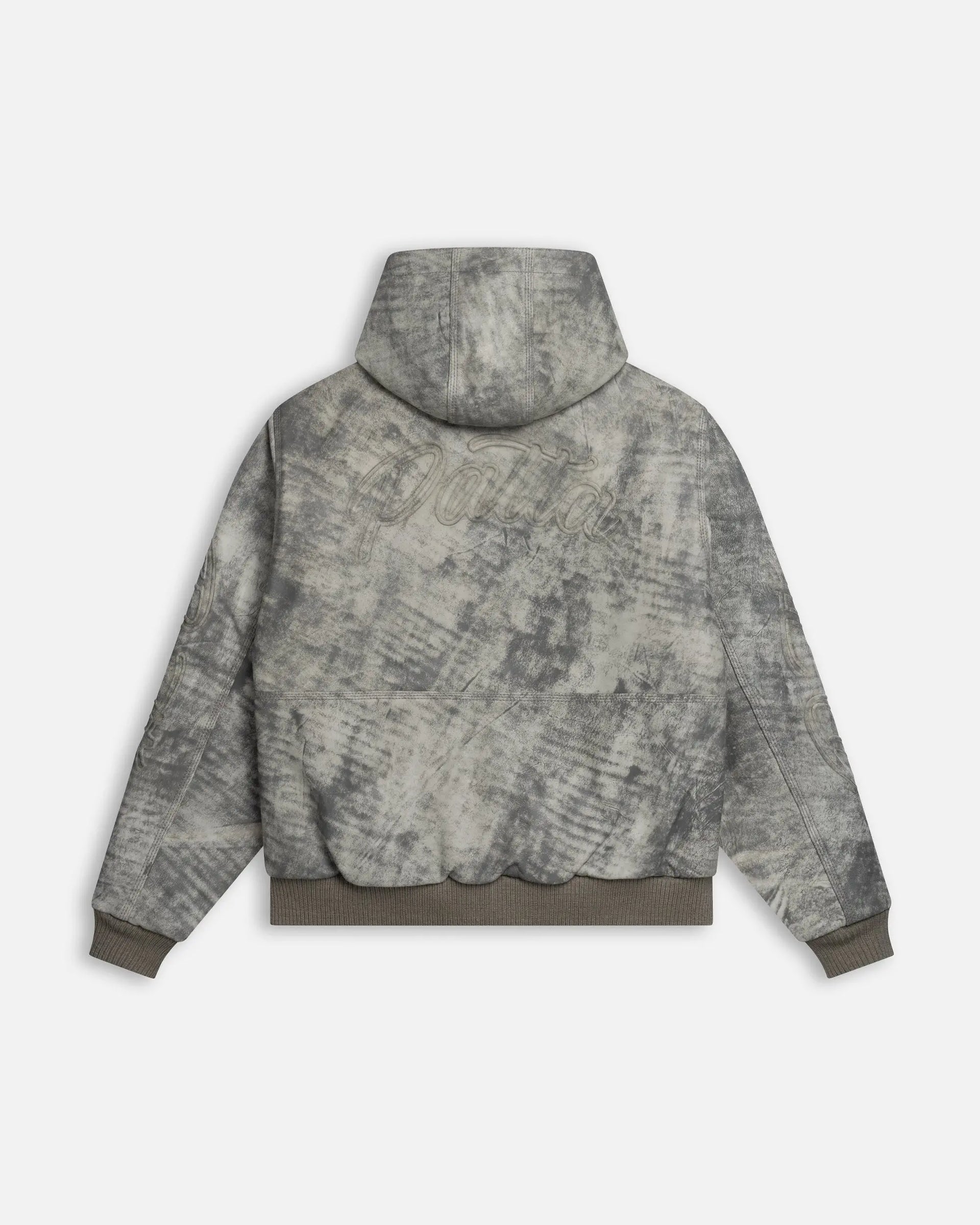 Patta Leather Hooded Bomber Jacket (Moonless Night) Patta