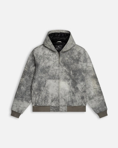 Patta Leather Hooded Bomber Jacket (Moonless Night) Patta
