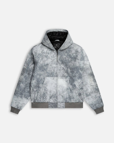 Patta Leather Hooded Bomber Jacket (Moonless Night) Patta
