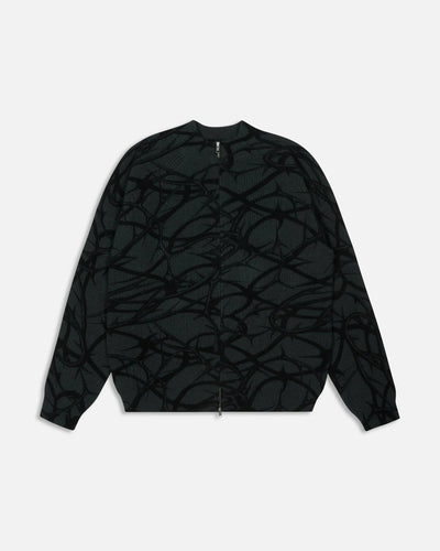 Patta Ribbed Knitted Cardigan (Grey Pinstripe) Patta