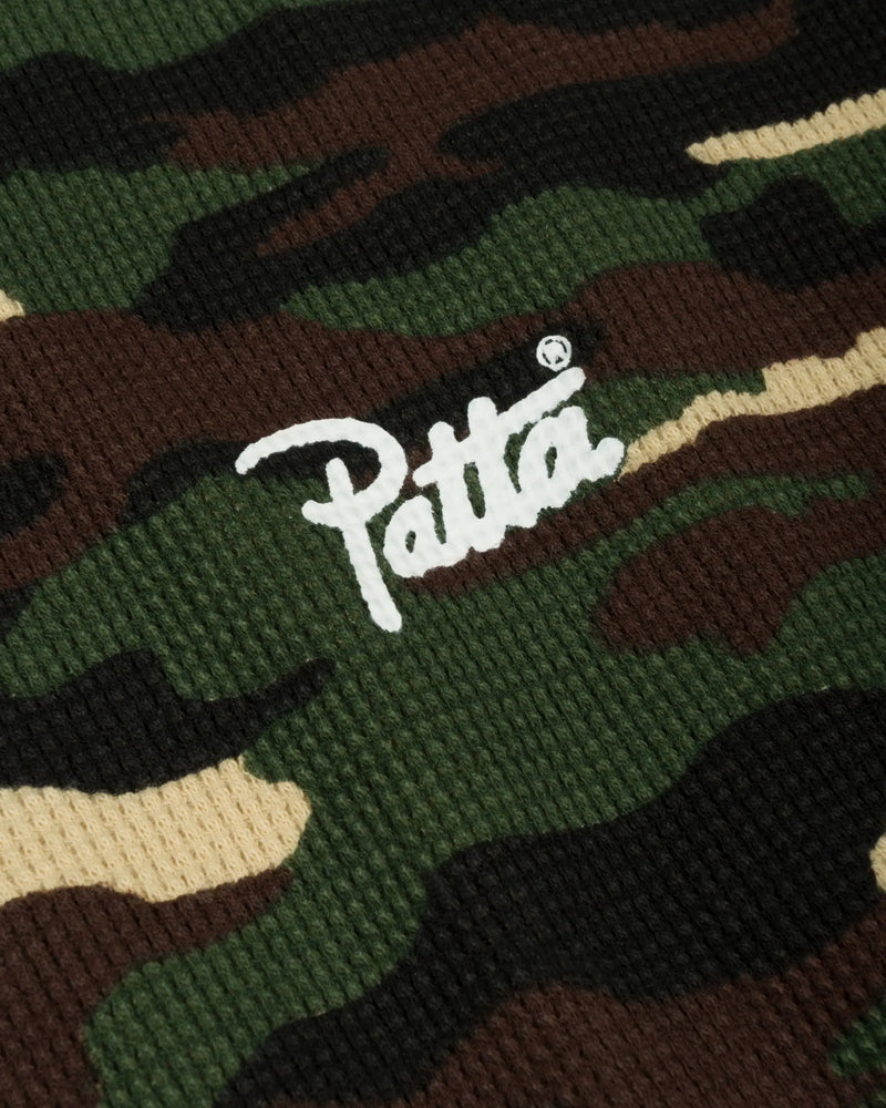 Patta Waffle Script Logo T-Shirt (Woodland Camo) Patta