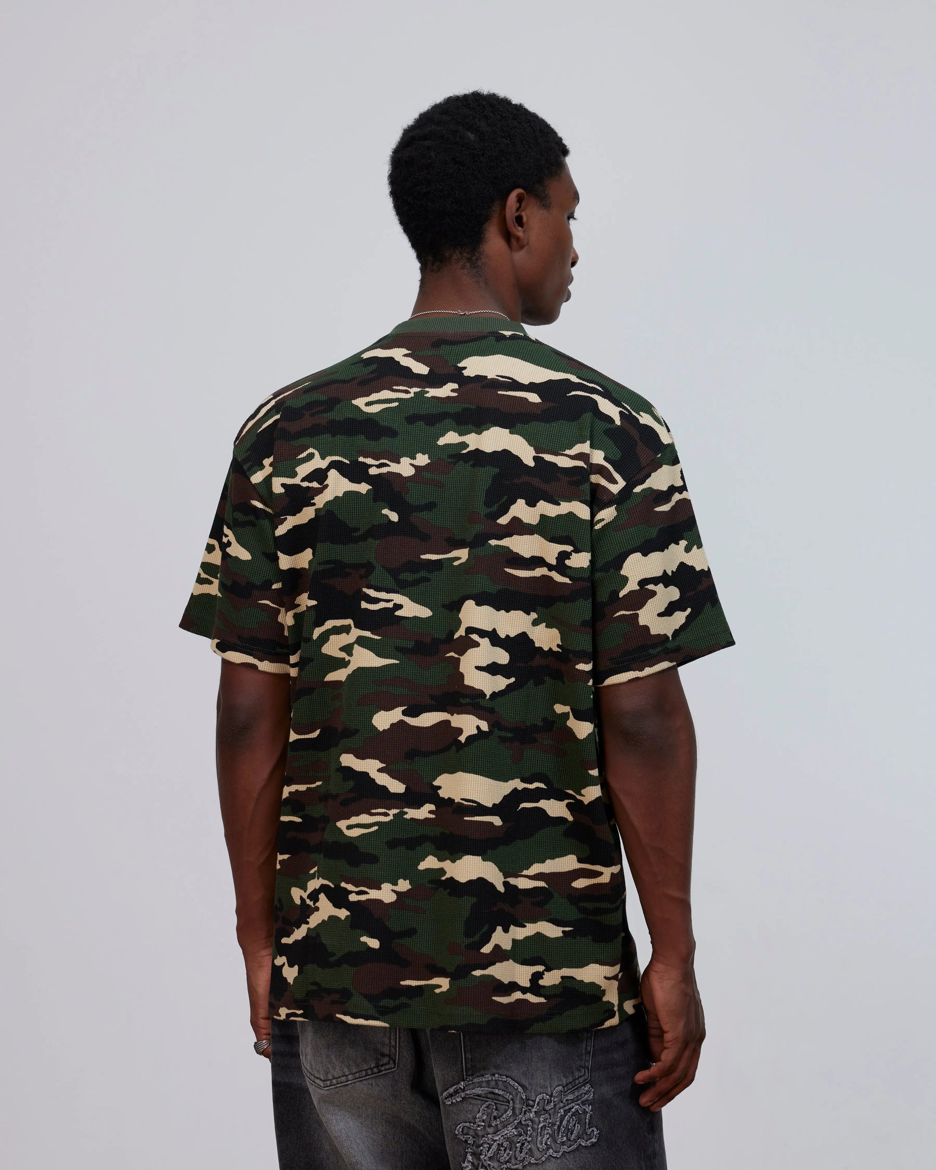 Patta Waffle Script Logo T-Shirt (Woodland Camo) Patta