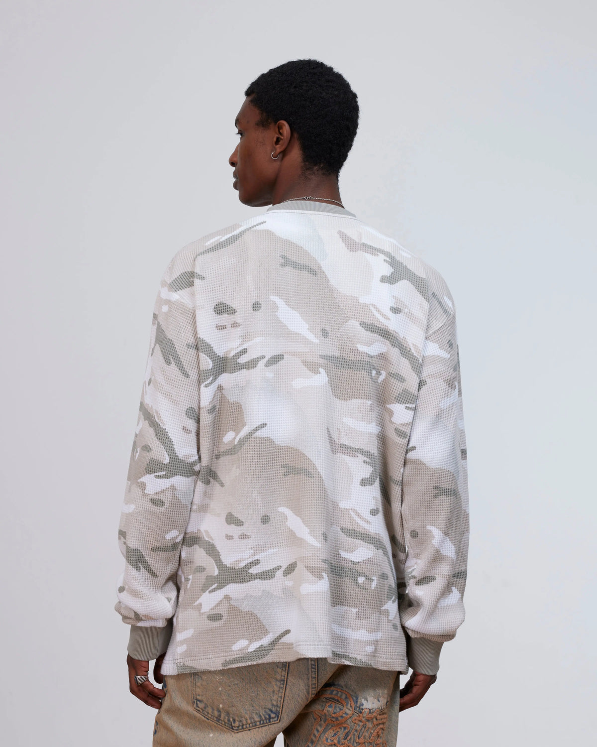 Patta Ghost Spray Camo Waffle Long Sleeve (Pussywillow Grey) Patta