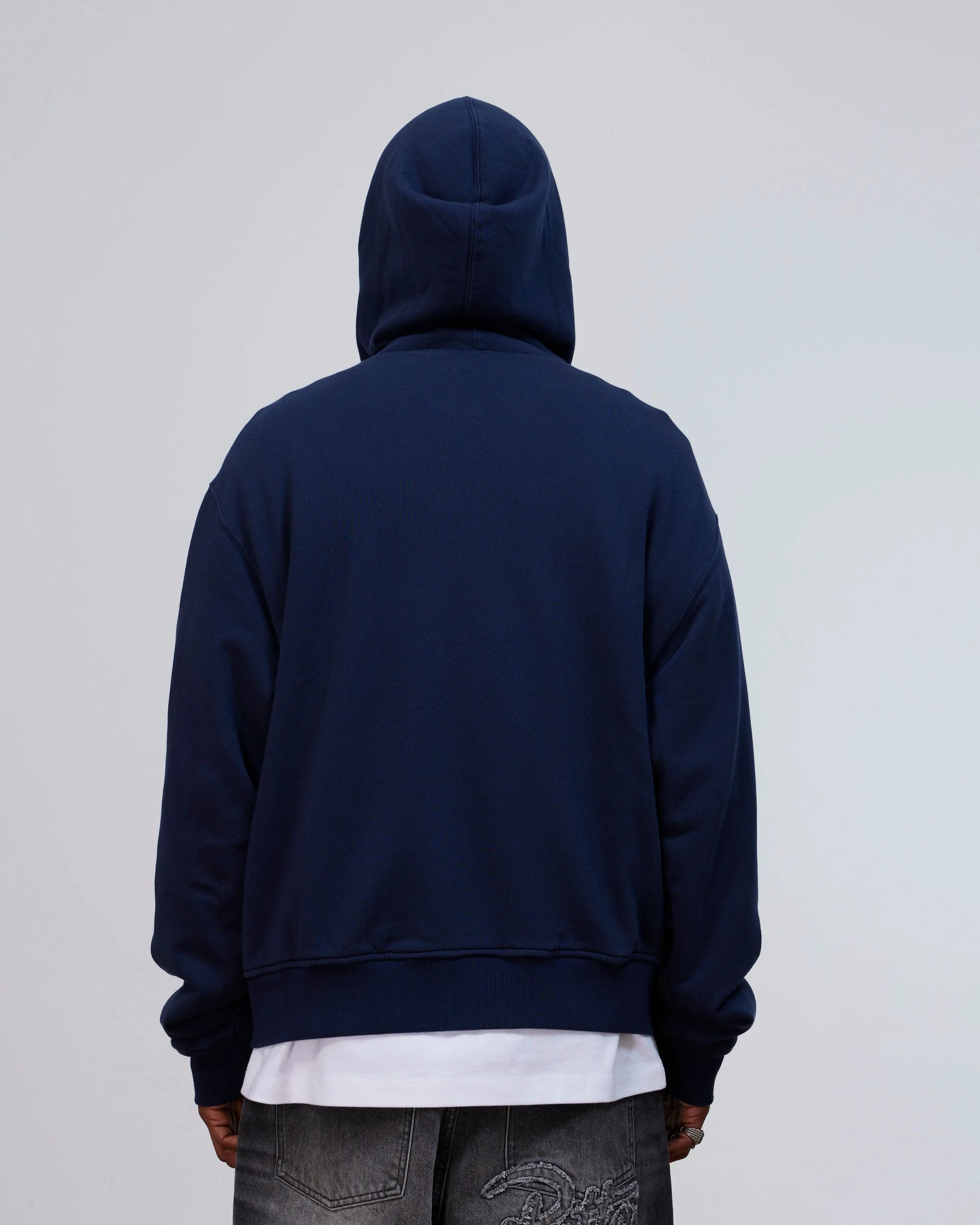 Patta Waffle Reversible Zip Up Hooded Sweater (Black Iris) Patta