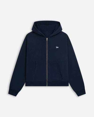 Patta Waffle Reversible Zip Up Hooded Sweater (Black Iris) Patta
