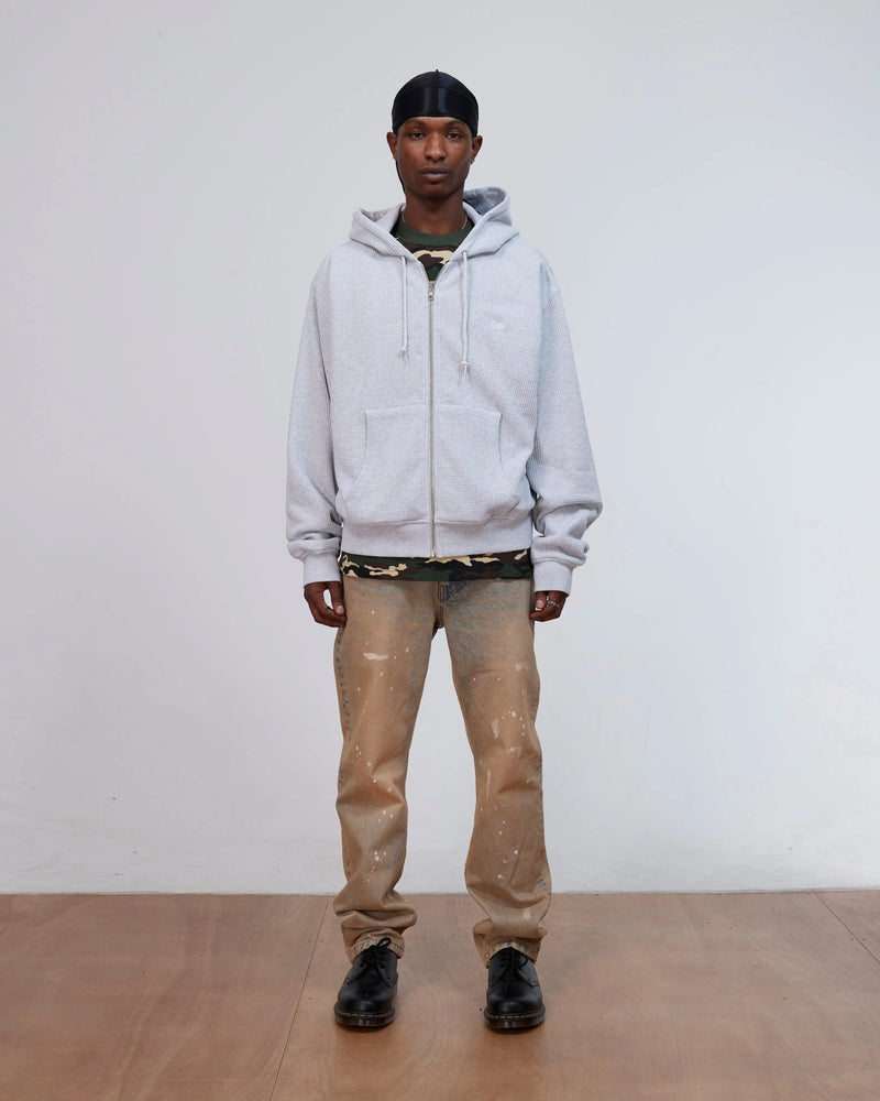 Patta Waffle Reversible Zip Up Hooded Sweater (Grey heather) Patta