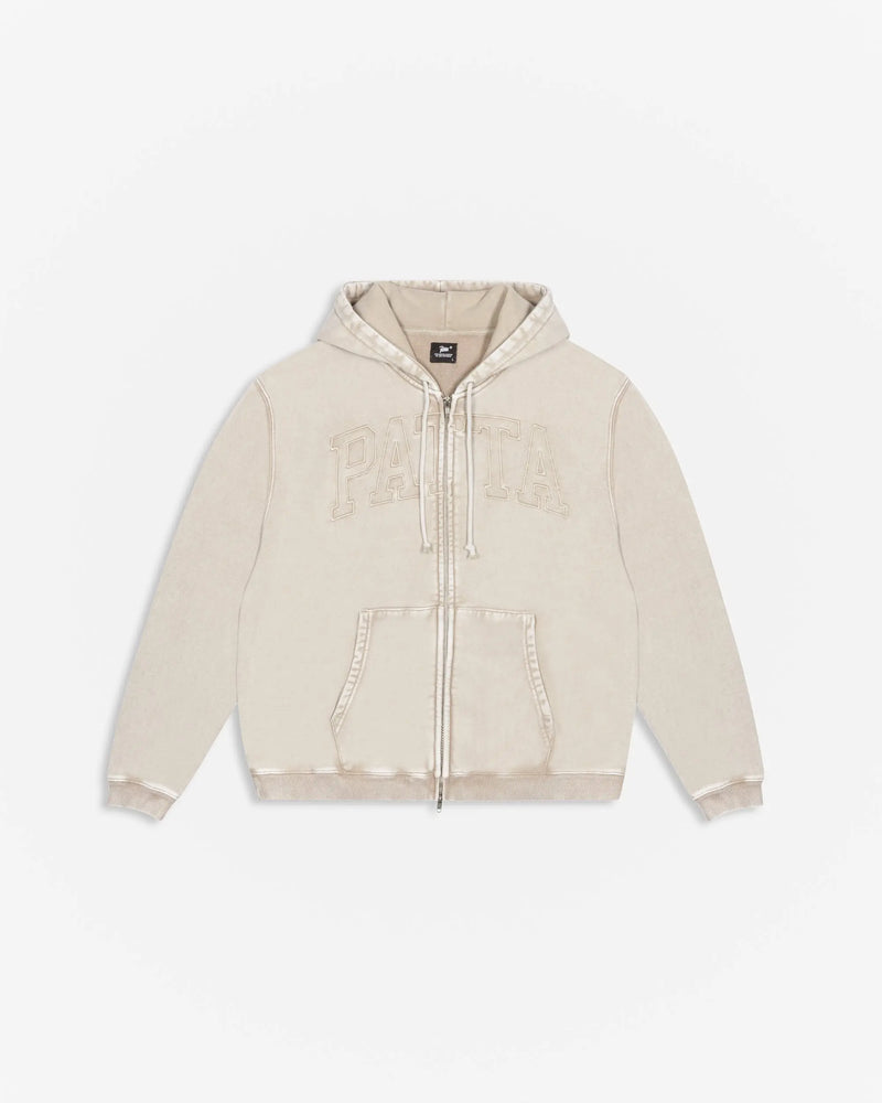 Patta Loopback Logo Zip Hooded Sweater (Irish Cream) Patta