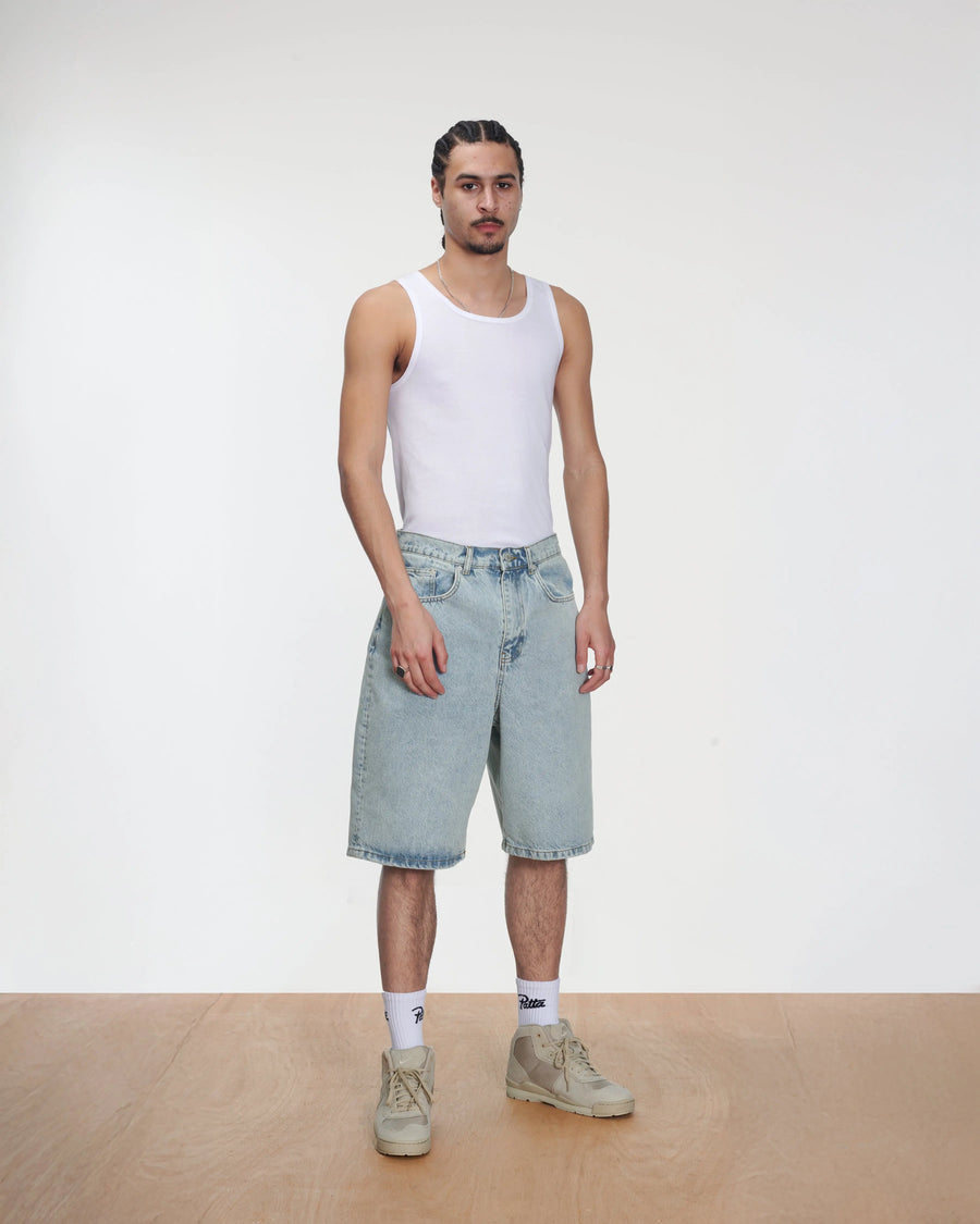 Patta Light Wash Denim Shorts (Light Blue Denim) Patta