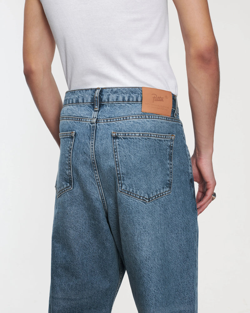 Patta Laserprint Whiskers Denim Pants (Light Blue Denim) Patta